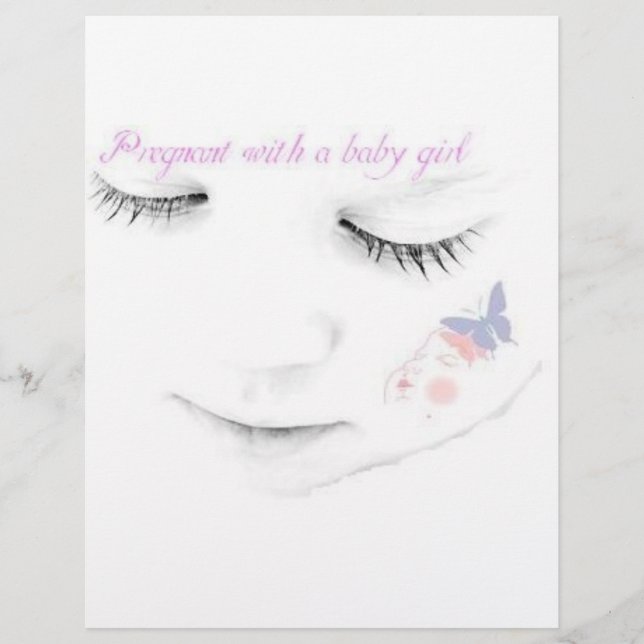 Gravid med en babyflicka reklamblad (Framsidan)