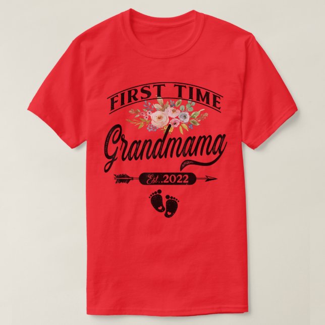 Gravid Meddelande Första gången mormamma Est T Shirt (Design framsida)