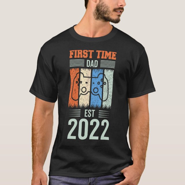 Gravid Meddelande första gången Pappa snart ska va T Shirt (Framsida)