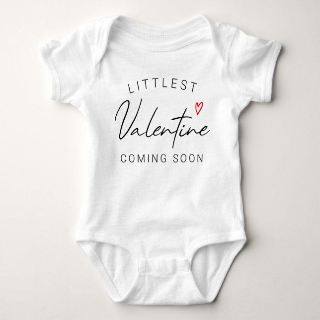 Gravid  Meddelande från Littlest Valentines day T Shirt (Framsida)