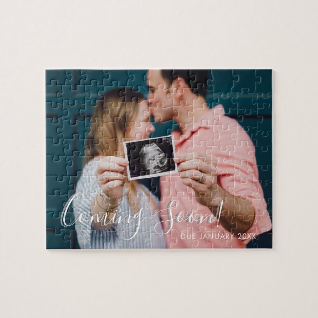 Gravid - meddelande kommer snart att publicera fot pussel (Horisontell)