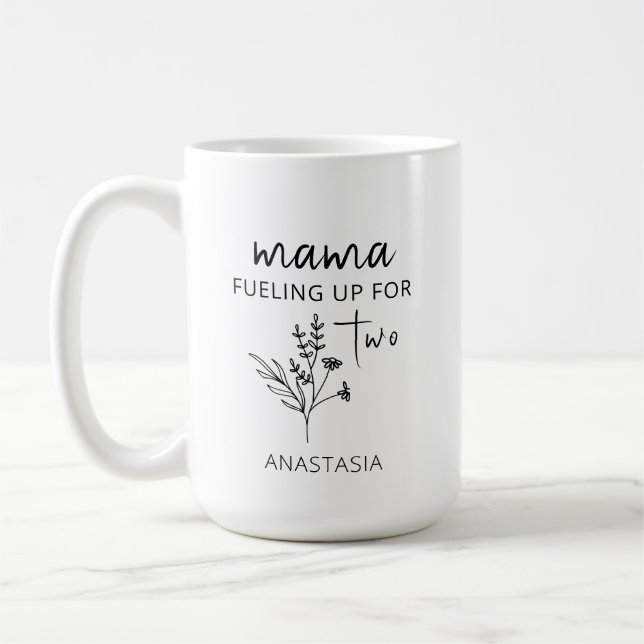 Gravid Meddelande om att Moderskap Gift Mamma komm Kaffemugg (Vänster)