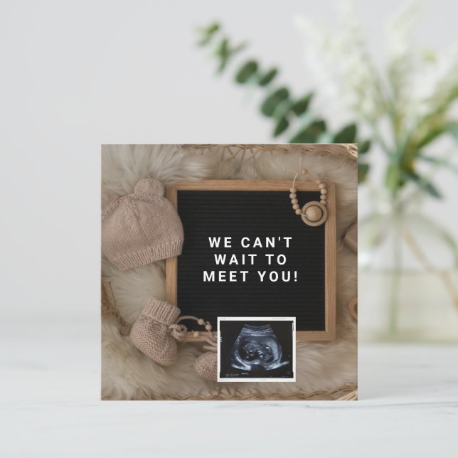 Gravid Meddelande om Baby välkomstkort, Gender Inbjudningar (Stående Fram)