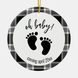 Gravid Meddelande om Black Tartan-julen Julgransprydnad Keramik