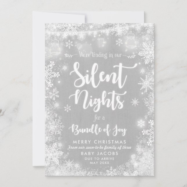 Gravid Meddelande om julkort Rustic Ram (Framsida)