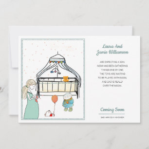 Gravid Meddelande om vattenfärg Pojke