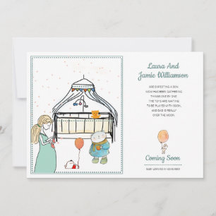 Gravid Meddelande om vattenfärg Pojke