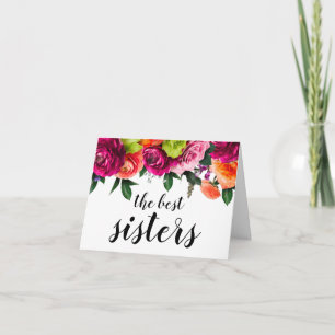 Gravid Meddelande till syster med Blommigt