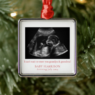 Gravid - meddelande Ultrasound Photo jul Julgransprydnad Metall