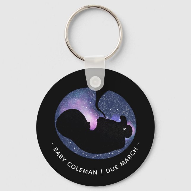 Gravid Meddelandestenar Baby Andlig Nyckelring (Framsida)