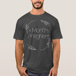 GRAVID MILESTON 4 MÅNADER GRAVIDITET T SHIRT