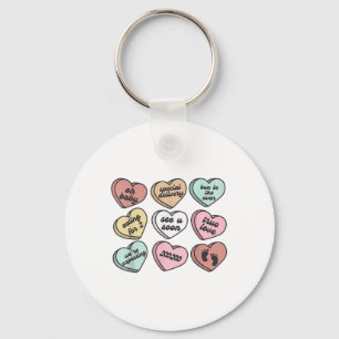 Gravid New mamma Candy Heart Cute Valentines Baby Nyckelring