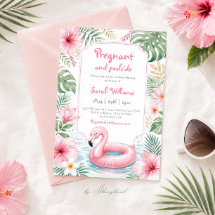 Gravid och poolbabyfirande inbjudningar