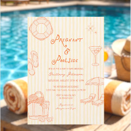 Gravid och poolparty baby shower inbjudningar