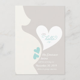 Gravid om  av kärlek Mamma mellan Tummy-Twillingar Meddelande