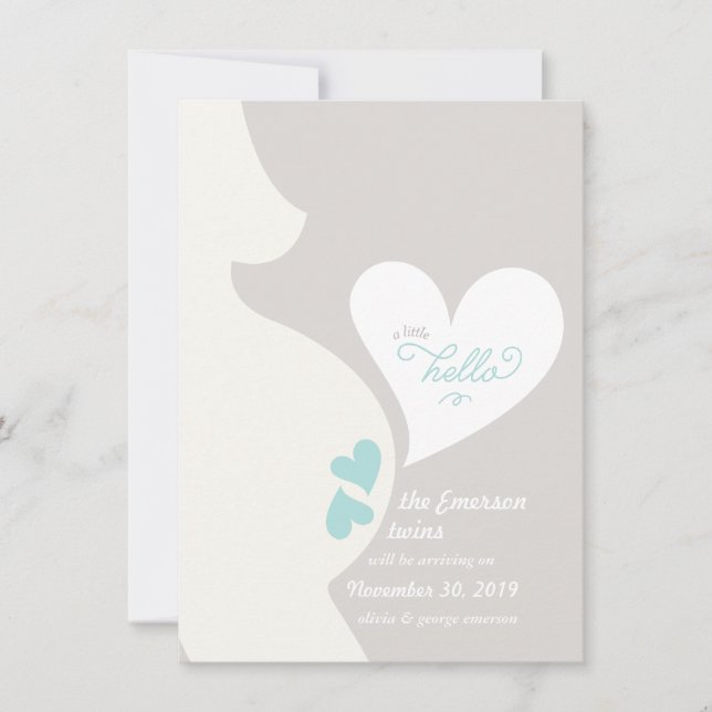 Gravid om  av kärlek Mamma mellan Tummy-Twillingar Meddelande (Framsida)