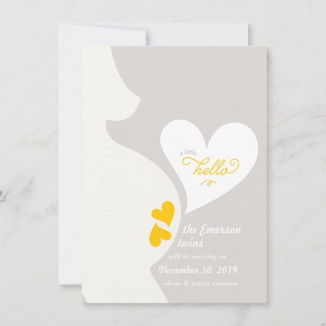 Gravid om  av kärlek Mamma mellan Tummy-Twillingar Meddelande (Framsida)