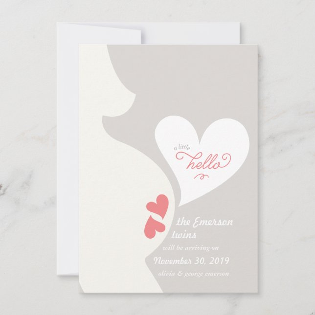 Gravid om  av kärlek Mamma mellan Tummy-Twillingar Meddelande (Framsida)