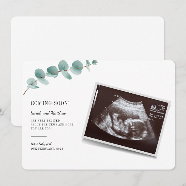 Gravid om Baby Reveal Eucalyptus (Fram/baksida)