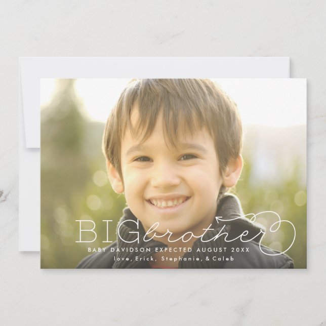 Gravid om befordrad storebror-foto inbjudningar (Framsida)