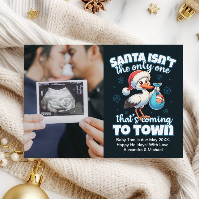 Gravid om Photo Ultrasound-julavisering Julkort (Skapare uppladdad)