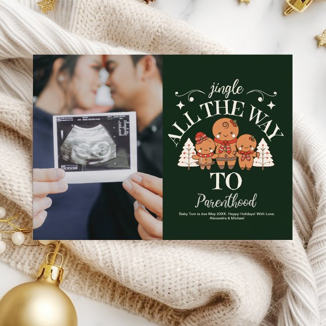 Gravid om Photo Ultrasound-julavisering Julkort (Skapare uppladdad)