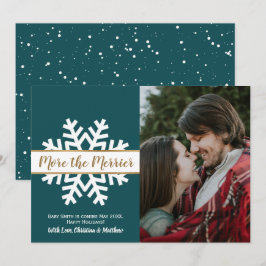 Gravid om Teal White Photo jul Meddelande