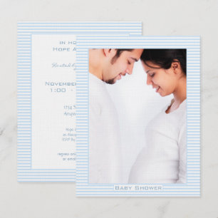 Gravid Par Foto Baby Pojke Shower Inbjudningar