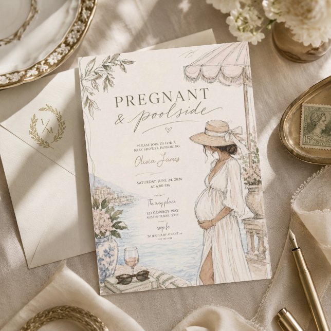 Gravid & poolbaby shower inbjudningar (Skapare uppladdad)