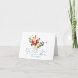Gravid & Poolside Pojke Baby Shower Tack Kort