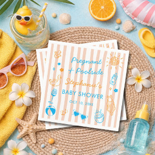 Gravid & Poolside Sommar Poolparty Bebis Shower Pappersservett