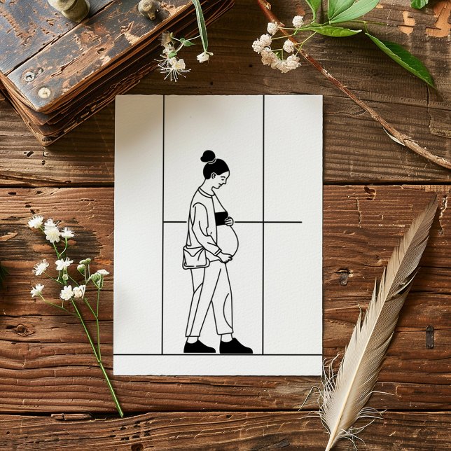 Gravid Pregnat Woman Simple Inbjudningar (Skapare uppladdad)