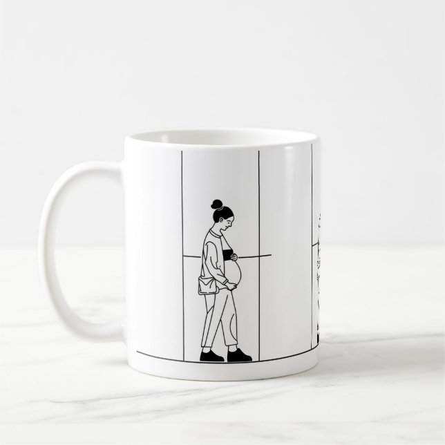Gravid Pregnat Woman Simple Kaffemugg (Vänster)