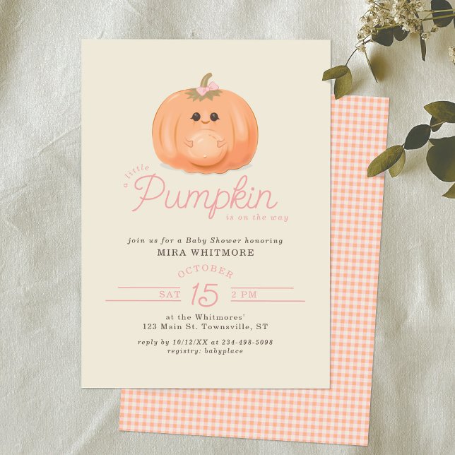 Gravid Pumpa Bebis Shower | Liten Pumpa Inbjudningar (Skapare uppladdad)