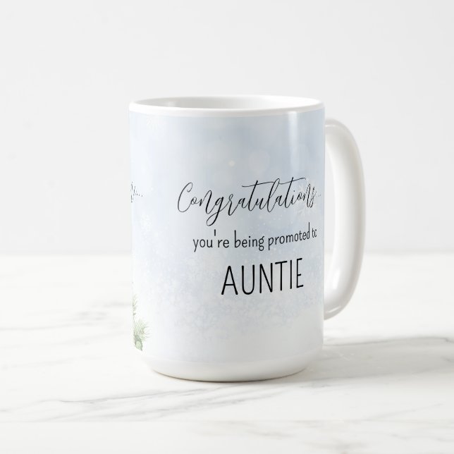 Gravid Reveal befordrad till Auntie Winter Baby Kaffemugg (Framsida höger)