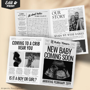 Gravid Reveal Reveal med baby-meddelande Kort
