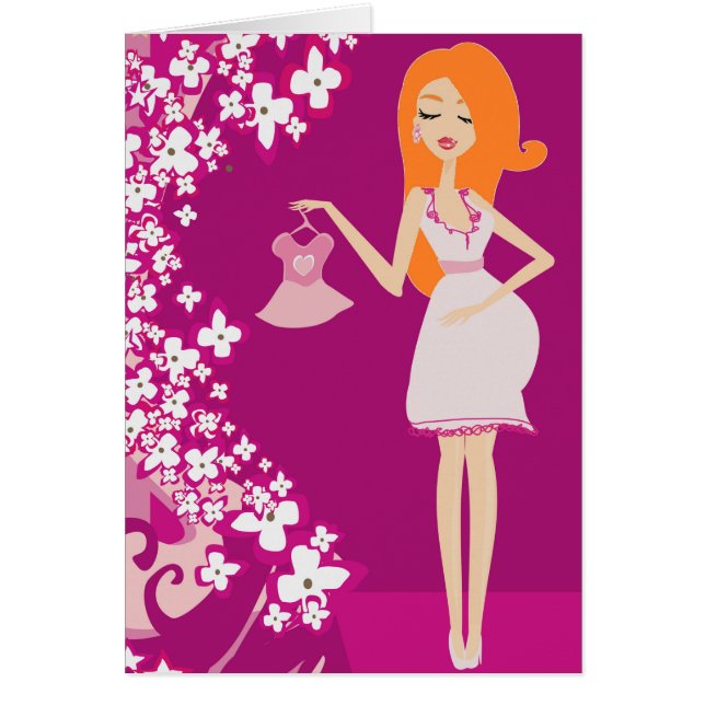 Gravid rödhårig hälsningskort (Framsidan)