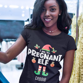 Gravid roligt av familjen Elf som matchar julmas n T Shirt