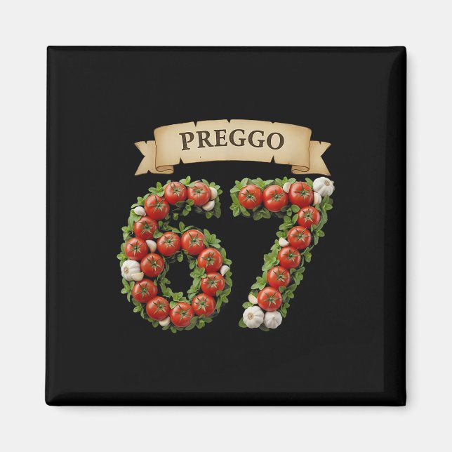 Gravid-sås Rollig Meme 67 Kostym Gen Alpha Slang Magnet (Framsidan)