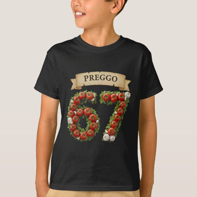 Gravid-sås Rollig Meme 67 Kostym Gen Alpha Slang T Shirt (Framsida)