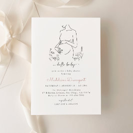 Gravid Silhouette minimalist Baby Shower Inbjudningar