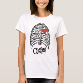 Gravid Skeleton Mamma med Flicka T Shirt