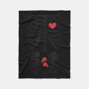 Gravid Skelett Tvilling Halloween Skelett Boxning Fleecefilt