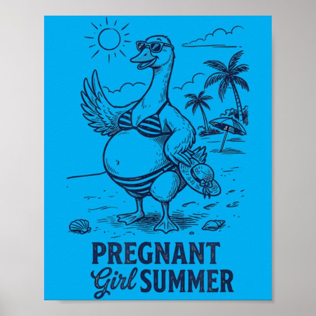 Gravid Tjej Sommar Gås Poster (Framsidan)
