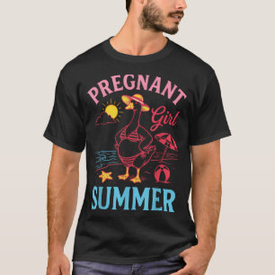 Gravid Tjej Sommar Rolig Bebis Annonsering Gås T Shirt