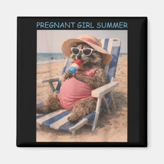 Gravid tjej sommar rolig bebis tillkännagivande magnet