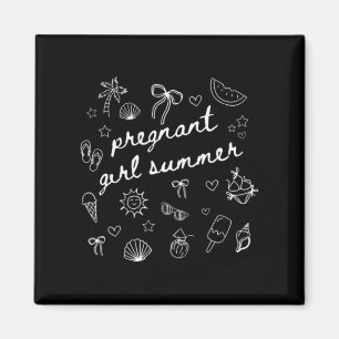 Gravid Tjej Sommar Roligt Bebis Annonsera T Magnet