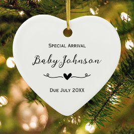 Gravid Ultrasound Baby Photo Speciell Arrival Julgransprydnad Keramik