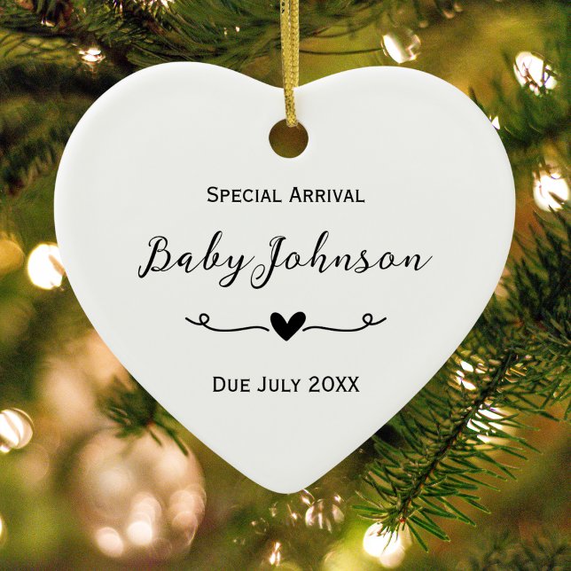 Gravid Ultrasound Baby Photo Speciell Arrival Julgransprydnad Keramik (Skapare uppladdad)