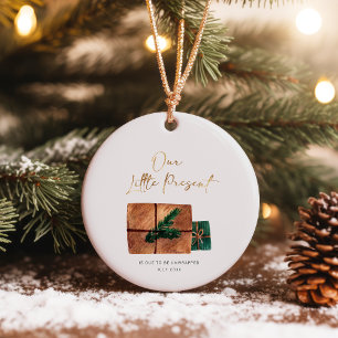 Gravid Väntar på jul Nyfödd bebis Julgransprydnad Keramik